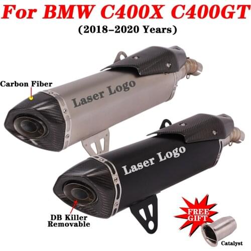 Motocross Motorcycle Exhaust Pipe For BMW C400 C400X C400GT 2018-2020 Escape Moto Modified Muffler With DB Killer Carbon Fiber