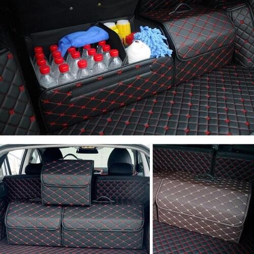 Car storage box PU leather trunk storage bag Multifunctional storage box folding trunk packing and finishing car SUV