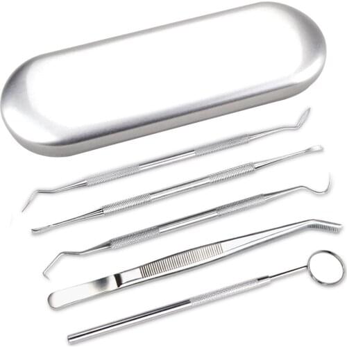 1/3/4/5PCS Stainless Steel Dental Mirror Sickle Tartar Scaler Teeth Pick Spatula Instrument Oral Care Dentist Prepare Cleaning
