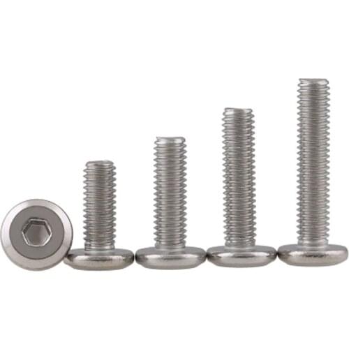 10pcs M6 stainless steel Allen flat head inverted screws hex socket round bevel furniture screw mechanical bolt 6mm-40mm length