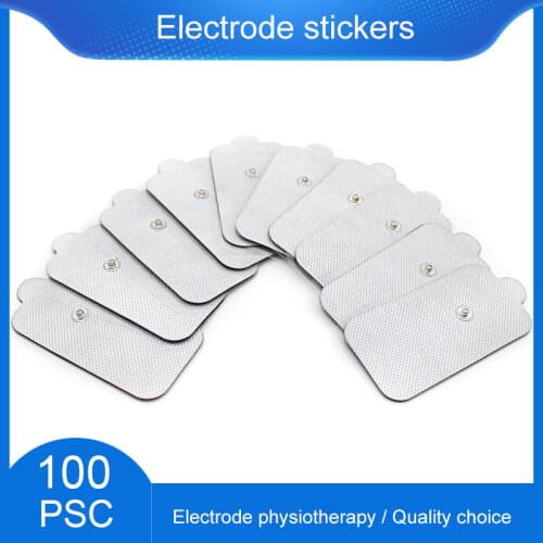100pcs 4.7*9 Cm Reusable Adhesive Snap Electrode Pads Sticker Patch Tens Electrodes Pad for TENS EMS Electronic Therapy Massager