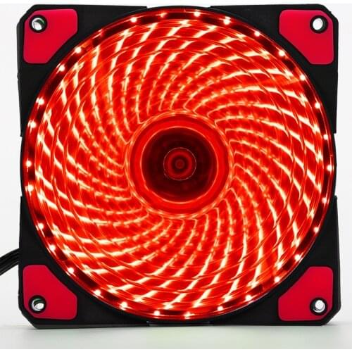 120mm PC Computer 16dB Ultra Silent 33 LEDs Case Fan Heatsink Cooler Cooling with Anti-Vibration Rubber,12CM Fan,12VDC 3P IDE