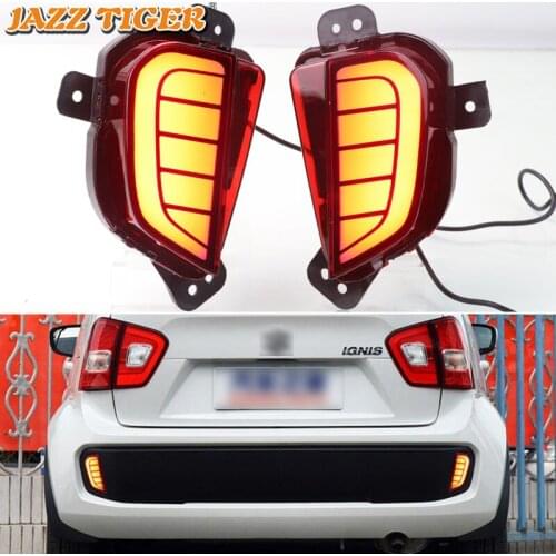 2-in-1 Functions Car LED Rear Fog Lamp Brake Light Rear Running Bumper Decoration Lamp For Suzuki Ignis MF 2016 - 2020