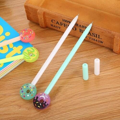 20 Pcs Cute Donut Gel Pen Creative Candy Color Learning Stationery Student Neutral Pen Kawaii Cartoon School Writing Supplies
