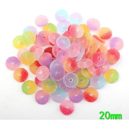 20Pcs Soft Simualtion Candy Donuts Flat back Resin Cabochon Fake Food Scrapbooking Accessories DIY Phone Decoration Craft 20mm