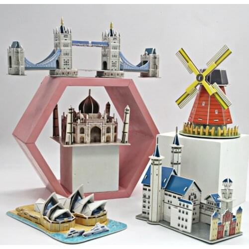 DIY 3D Puzzle Jigsaw Landscape World Football Stadium Assembled Building Model Puzzle Learning Educational Toys For Children