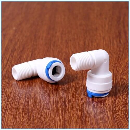 5pc 1/4" Male Thread - 3/8" OD Tube PE Pipe Fitting Hose Elbow Quick Connector Aquarium RO Water Filter Reverse Osmosis System