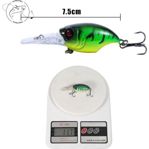 7.5cm/11.7g Artificial Minnow Crankbait Plastic Hard Bait With 6#High Carbon Steel Hook Bionic Bait Freshwater 3D Eyes