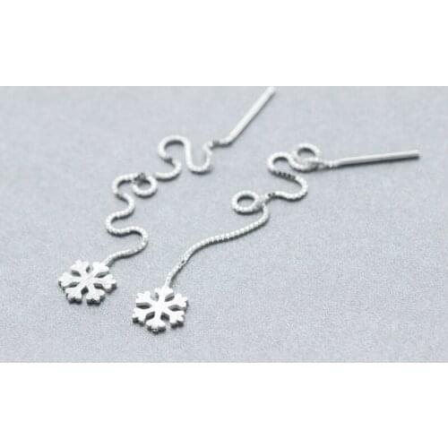 925 Sterling Silver Tassel Earrings For Women Dazzling Semicircular Stud Earrings Ear Jewelry pendientes snow Earrings