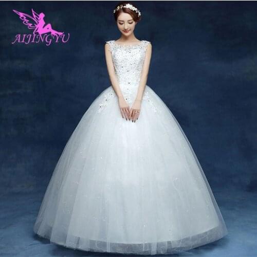 AIJINGYU 2021 princess Customized new hot selling cheap ball gown lace up back formal bride dresses wedding dress WU129