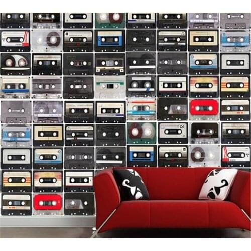 Beibehang European retro creative tape art TV background custom personalized wallpaper 3D mural decoration papel de parede