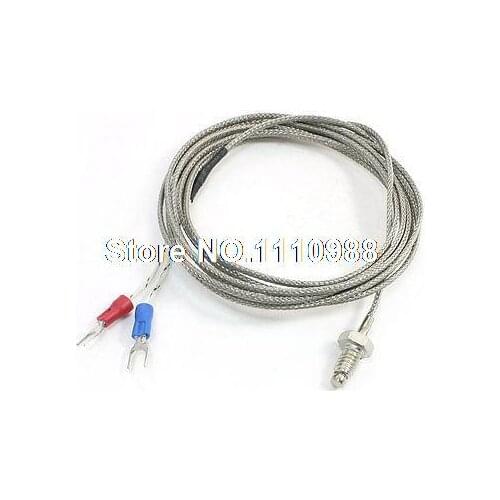 K Type 0-600C 6mm Thread Thermocouple Probe Temperature Sensor 2Meter