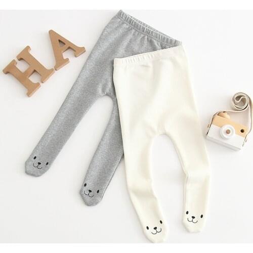 Cartoon smile face bear design baby leggings infant kids pants toddler boy/girls trousers children pants 0-24m