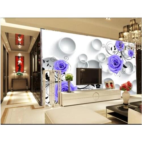 Custom photo wallpapers 3d wall murals wallpaper 3D rose pattern mural TV background wall picture in living room decoration