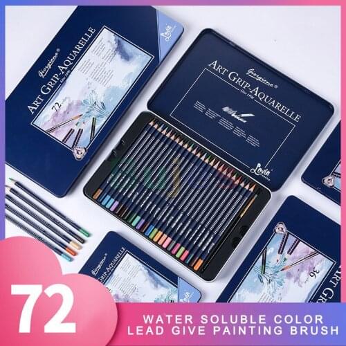 Giorgione 72Color Premium Soft Watercolor Pencils Professional Triangle Colored Pencils Water-soluble Color Lead School Supplies