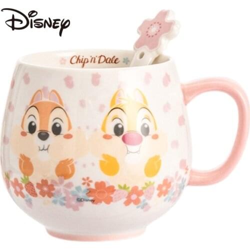 Disney Mug Chichititi Ceramic mug Cute cartoon creative Lipless print mug For home office large capacity milk mug coffee mug