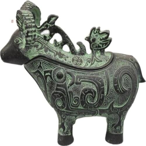 Collectibles Fine copper statue of Chinese fortune sheep Rare