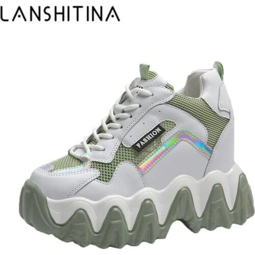 Spring Women Casual Shoes Comfortable Platform Sneakers Shoes Woman Breathable Mesh Summer Dad Shoes Lace-up Vulcanized Shoes