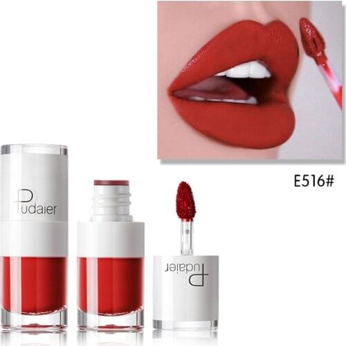Pudaier Matte Lip Gloss White Bottle Sexy Lipstick Long Lasting Waterproof Tattoo Pigment Liquid Makeup Lips Lip Gloss P TSLM2
