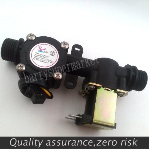 Water flow meter sensor indicator counter with Solenoid Valve automatic billing system for Water heaters water dispenser G1/2