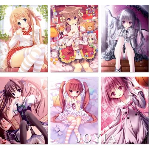 Sweet Little Loli Anime Silk Art Poster Little Girl Lolita Japanese Manga Fabric Art Prints Wall Pictures