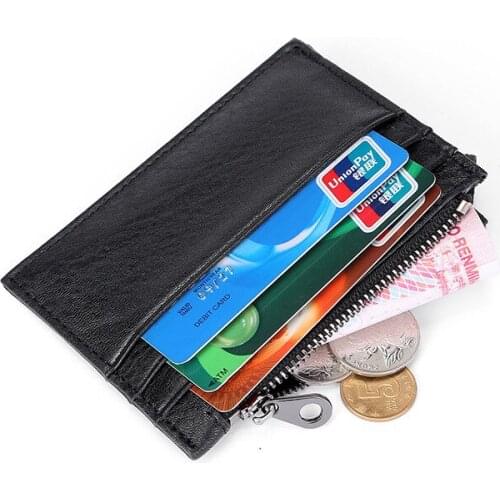 Mini Leather Card Holder Slim Bank Credit Card ID Cards Coin Pouch Women Men Thin Business Card Wallet Small Simple Cards bag