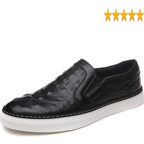 Slip Autumn New Flats Fashion On Mens Loafers Male Shoes High Quality Brand Casual Chaussure Homme Erkek Ayakkabi Black