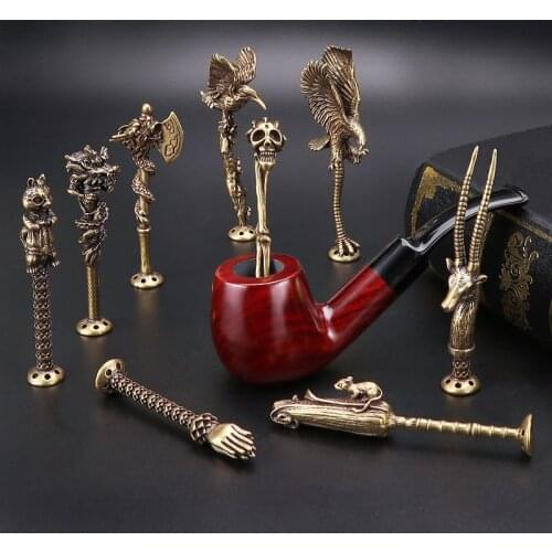 New Products Multi Specification Retro Brass Carving Pressing Rod Grinding Cigarette Portable Smash Tobacco Weed Accessories