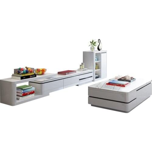 TV stand table living room home furniture modern style fashionable paint wooden leather TV unit and cabinet + coffee table