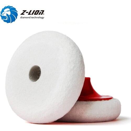 Z-LION 2pcs 4" Wool Polishing Pad For Car Polisher M14 White Wool Felt Buffing Disc Polishing Wheel for Metal Stone Jewelry