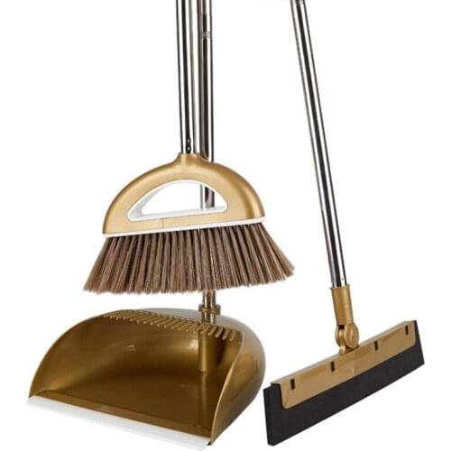 Practical Broom Suit European Foldable Combination Soft Hair Multifunction Household Dustless Dustpan Cleaning Set
