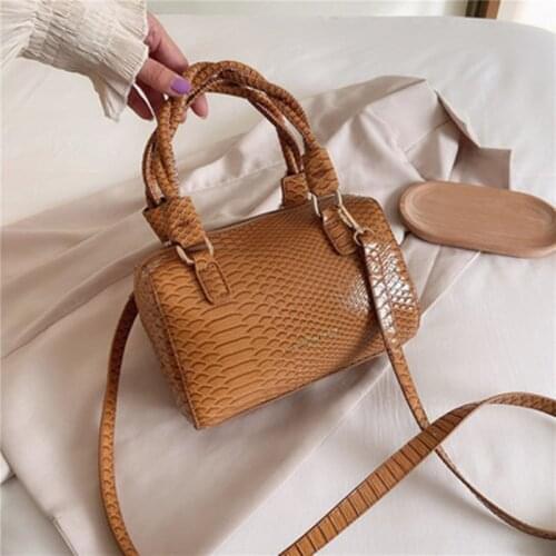 Snake print and crocodile print handbag 2021 new fashion Boston one-shoulder messenger hand bag Coin Purse