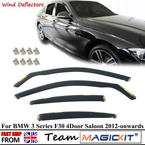Magickit Insert Window Visor Vent Sun Shade Rain Guard for 2012-2019 BMW 3 Series F30