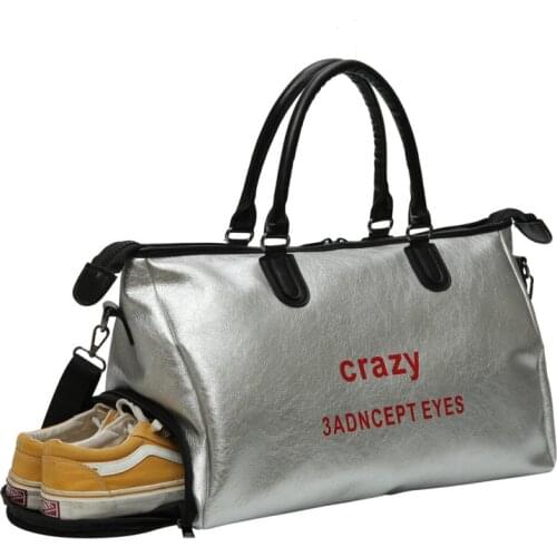 New Fashion Holidays Travel Bag Women Handbag Letter Print PU Leather Tote Duffle Bag Women Fitness Gym Bag Yoga Big Weekend Bag