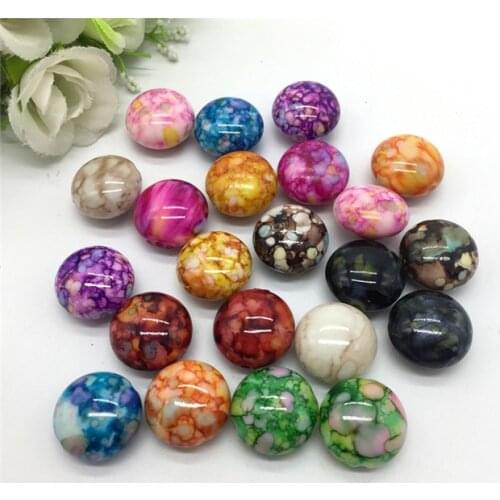 Random 10pcs 16*16*10mm Oval Shape Crack Acrylic Beads Spacer Loose Bead For Jewelry Making Accessory Beads DIY #YKL12