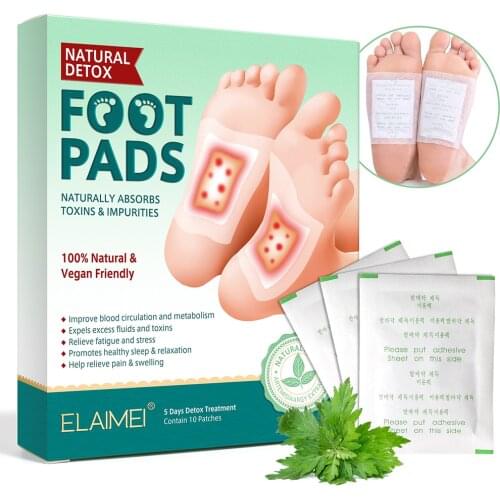 10pcs Original Gold Detox Foot Patch Bamboo Detox Foot Pads With Adhersive Foot Care Tool Improve Sleep slimming Improve skin