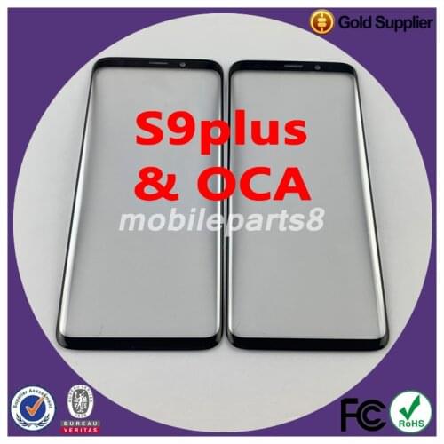 100pcs/lot Free shipping Glass with oca for samsung s9 plus S8 note8 S9 Front Glass with oca Replacement OEM quality