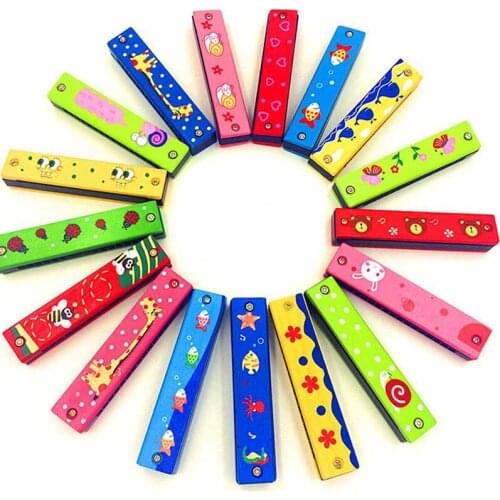 16 Holes Cute Harmonica Musical Instrument Educational Toys Cartoon Pattern Kids Wind Instrument Children Gift Random 1