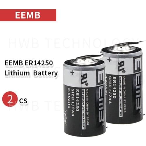 2Pcs/LOT EEMB ER14250 1/2AA 3.6V 1200mAh Lithium Battery With leg + Free Shipping