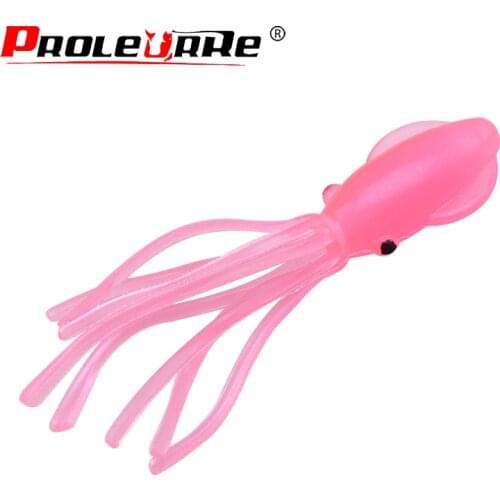 3Pcs 70mm 3.7g Octopus Squid Fishing Lure Glow Luminous Soft octopus Skirt Wobblers Lures pesca Artificial Baits For Sea Fishing