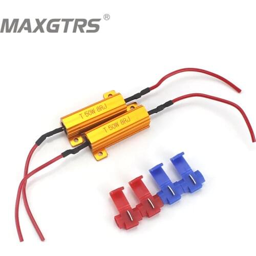 4x Universal Add-on 50W 6 8 ohm LED Load Resistor Car Led Light Bulbs Fix Error Free Canbus Cancel Decoder Turn Signal Blinker