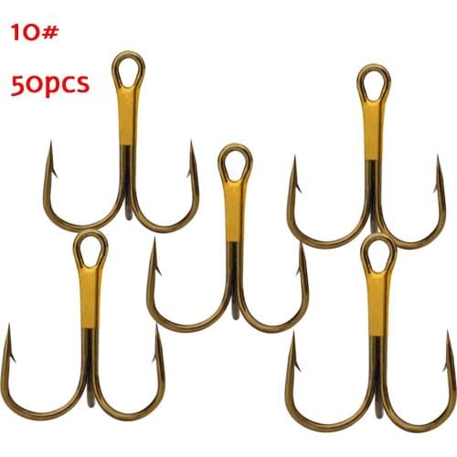 50PCS High Carbon Steel Fishing Hook Short Shank Treble Hooks 4X OShaughnessy 25pk Strong, Size 6 - 5/0