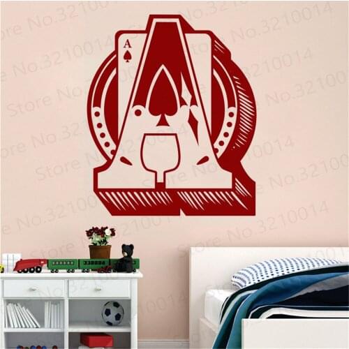 Ace Of Spades Design Card Game Wall Sticker For Living Room Mural Game Room Poster PW207