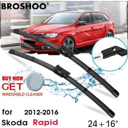Car Wiper Blade Front Window Windscreen Windshield Wipers Blades Auto Accessories For Skoda Rapid 24"+16" 2012-2016