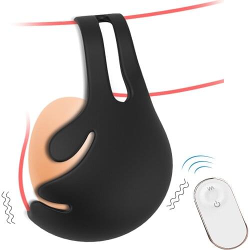 Wireless Remote Testicle Massager Vibrator For Men Penis Ring Male Masturbator Chastity Bdsm Sex toys for Couples Gays Cockring