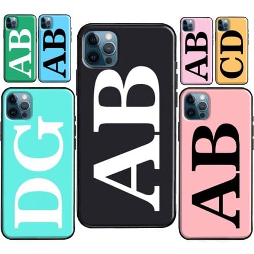 Personalised Name Initial Custom Case For iPhone XR X XS Max SE 2020 6S 8 7 Plus Coque For iPhone 12 mini 11 Pro Max