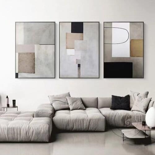 Modern Geometric Abstract Industrial Style Decorative Canvas Painting Wall Poster For Living Room Decoration Home Decor