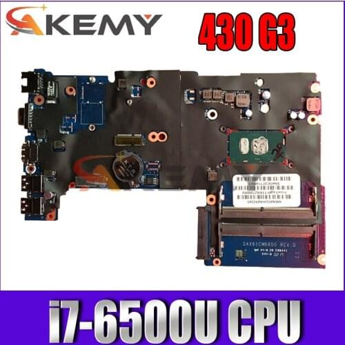 For HP 430 G3 440 G3 X61C laptop motherboard with i7-6500U CPU DDR4 DAX61CMB6C0 DAX61CMB6D0 855658-601 855658-001 100% test work