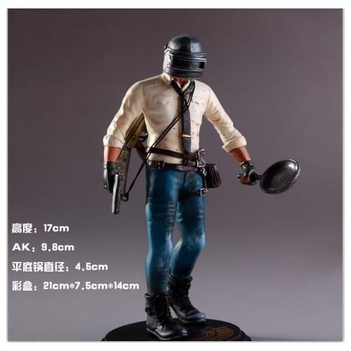 Playerunknowns Battlegrounds PUBG 17cm doll figure eat chicken tonight Personage action figure model with AK in box