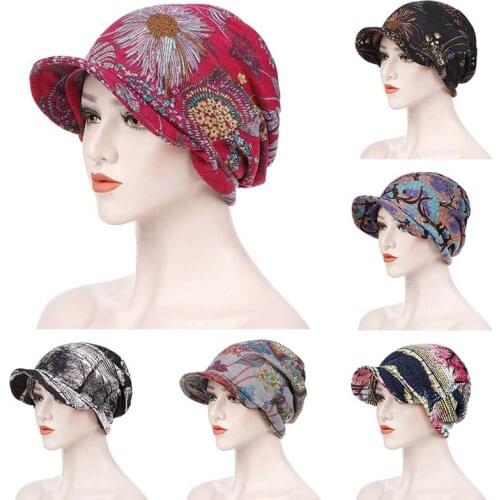 Fashion Women Printed Sun Hats for Women Anti-hair loss cap Fashion Outdoor Casual Cap Anti-ultraviolet Travel Hat chapeau femme